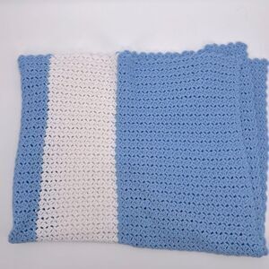 Hand Knit Crochet Throw Blanket 49.5" x 69.50"